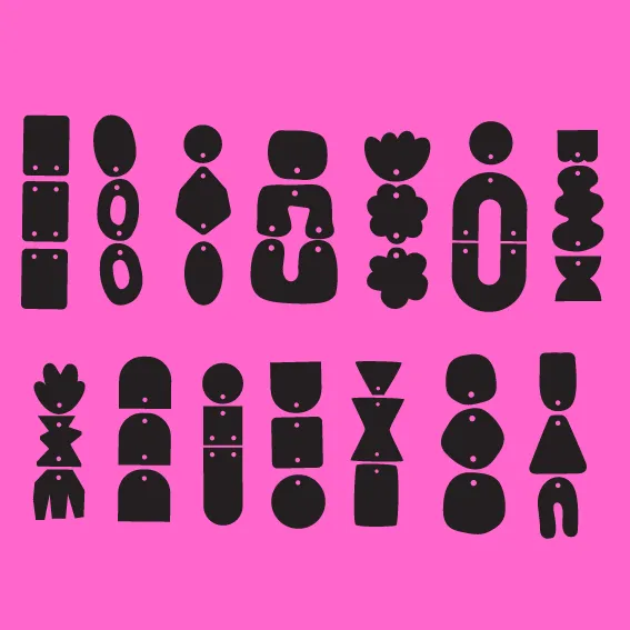 © Block Colour Totems - 2 Pair Set