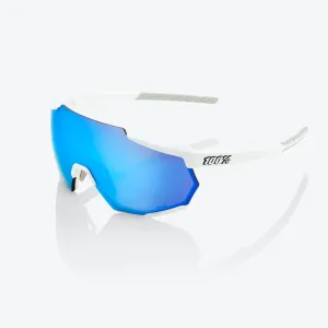 100% Racetrap - Matte White - HiPer Blue Multilayer Lens