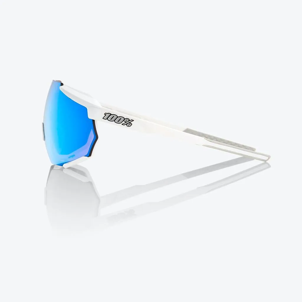 100% Racetrap - Matte White - HiPer Blue Multilayer Lens