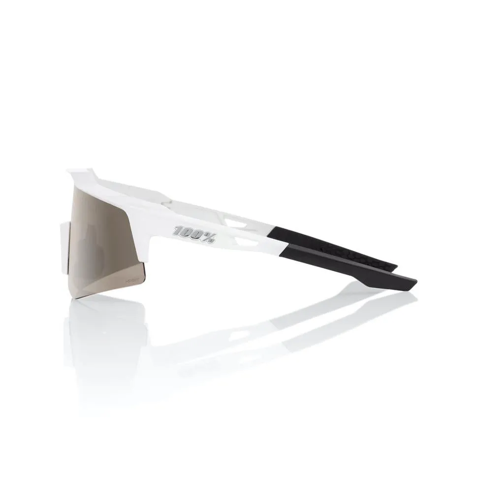 100% Speedcraft XS - Matte White - Silver HiPer Lens Lens