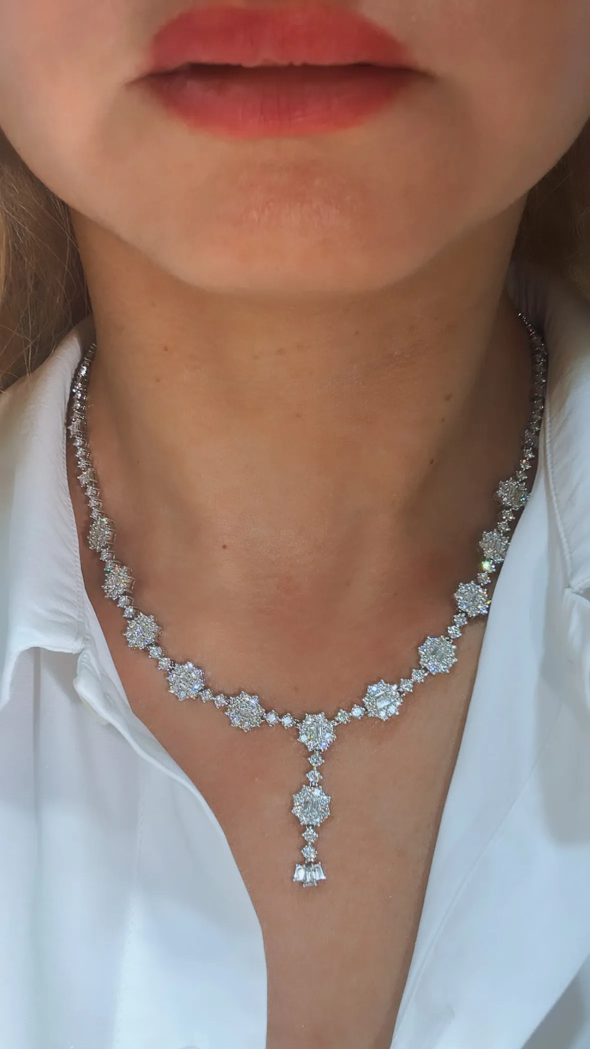 11.81CT TW Diamond Statement Necklace