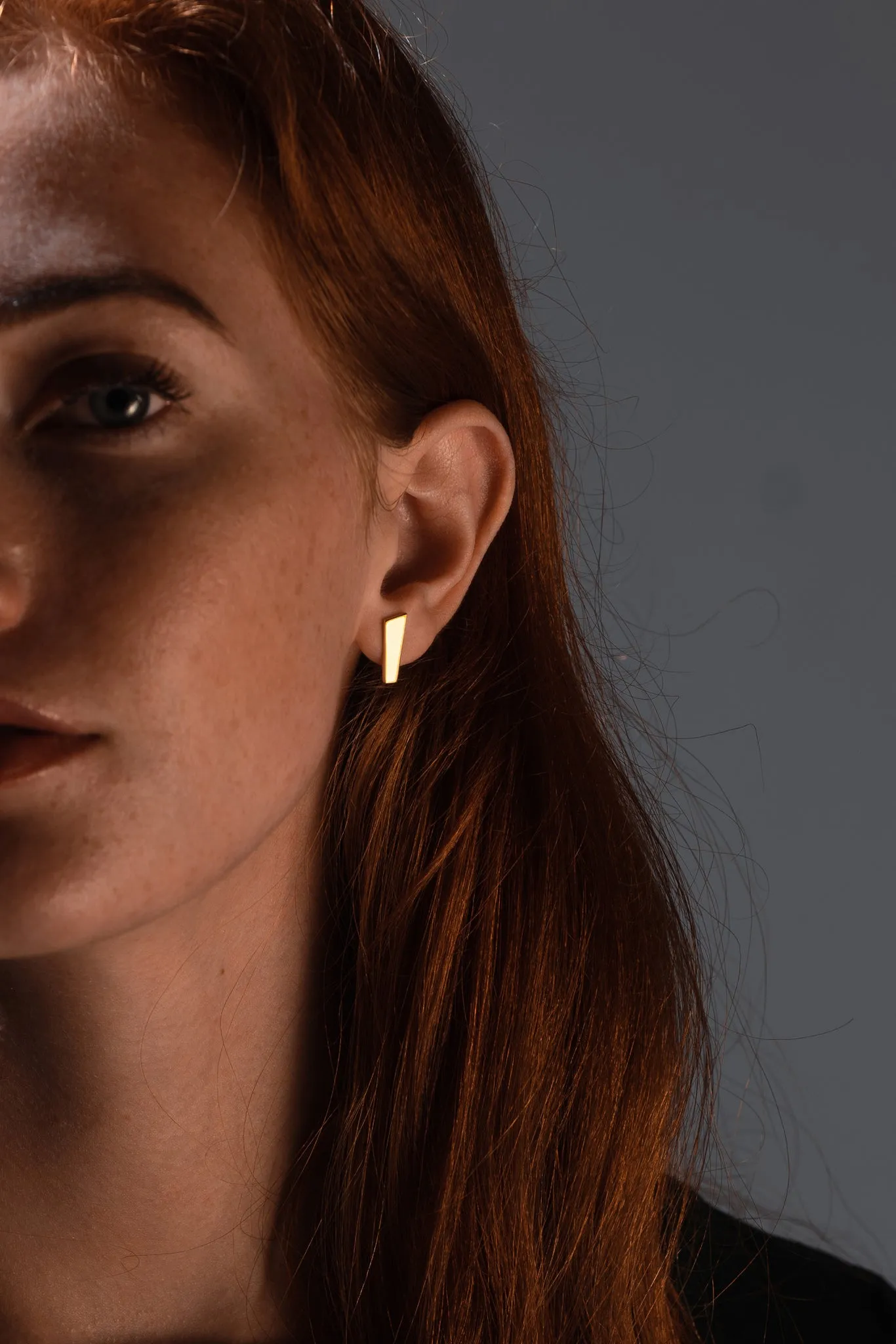 18K Gold Pulpit Rock Earrings -15mm Matte