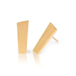 18K Gold Pulpit Rock Earrings -15mm Matte