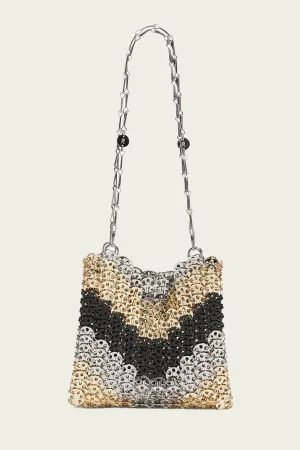 1969 Metallic Disc-Link Shoulder Bag in Silver/Black