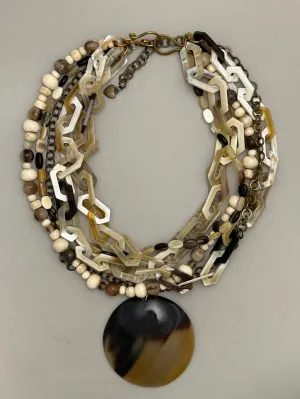 2-Piece Multi-Strand Horn Statement Necklace