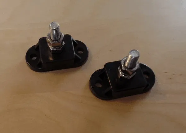2 x Single Post Cable Connection Distribution Posts Black