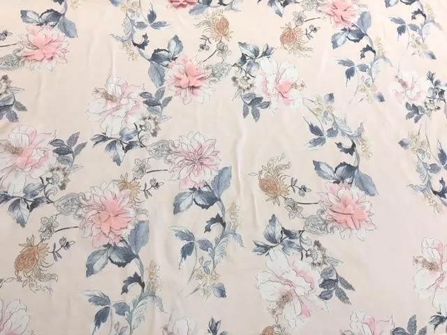 3D Flower Pattern Digital Printing Chiffon Trim Woven Fabric