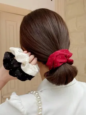 3PCS Rhinestone Decorated Satin Hair Scrunchies- FD ⚡