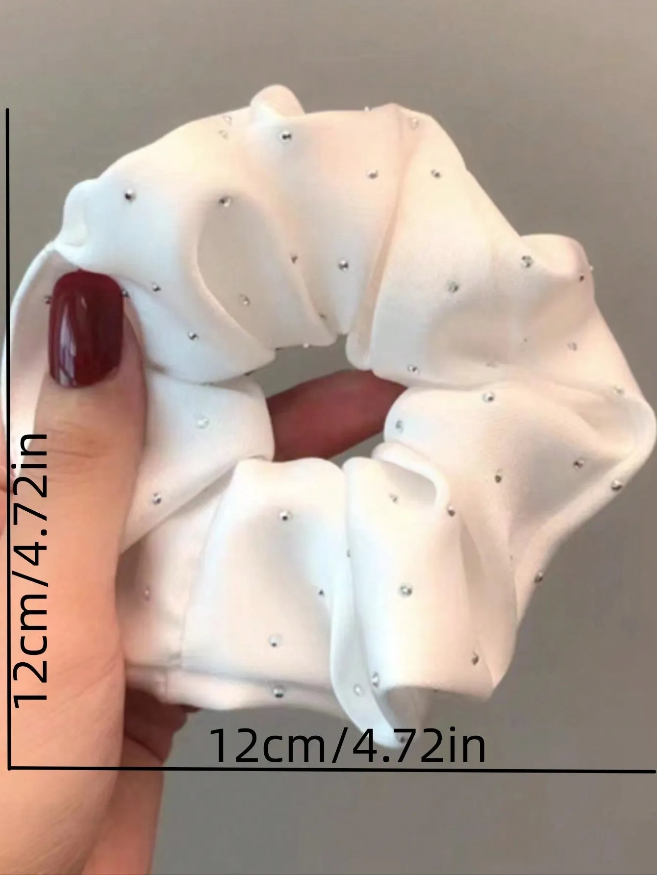 3PCS Rhinestone Decorated Satin Hair Scrunchies- FD ⚡