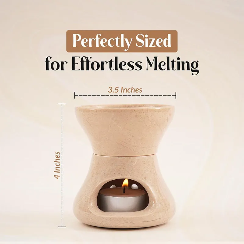 4" Marble Butter Warmer For Melting Chocolate & Seafood For Parties