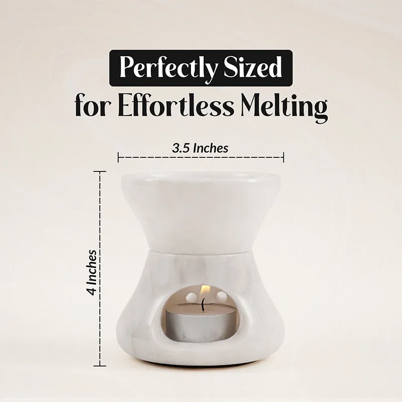 4" Marble Butter Warmer For Melting Chocolate & Seafood For Parties