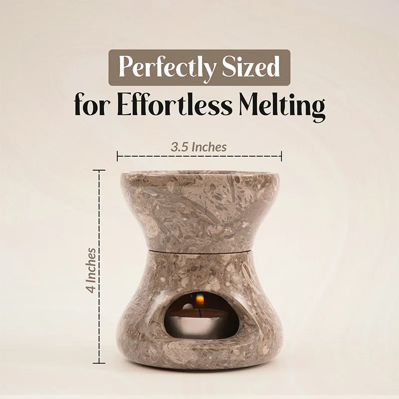 4" Marble Butter Warmer For Melting Chocolate & Seafood For Parties