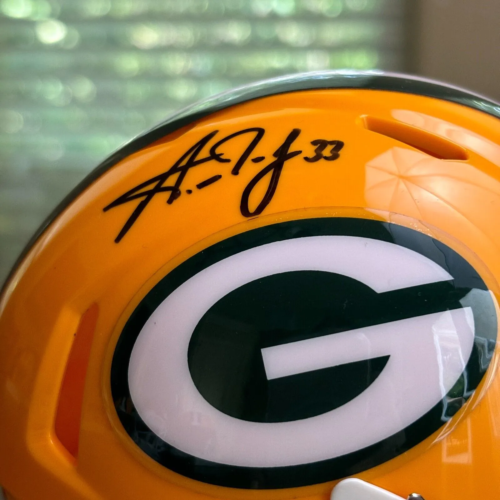 Aaron Jones Autographed Signed Green Bay Packers Mini Helmet Beckett