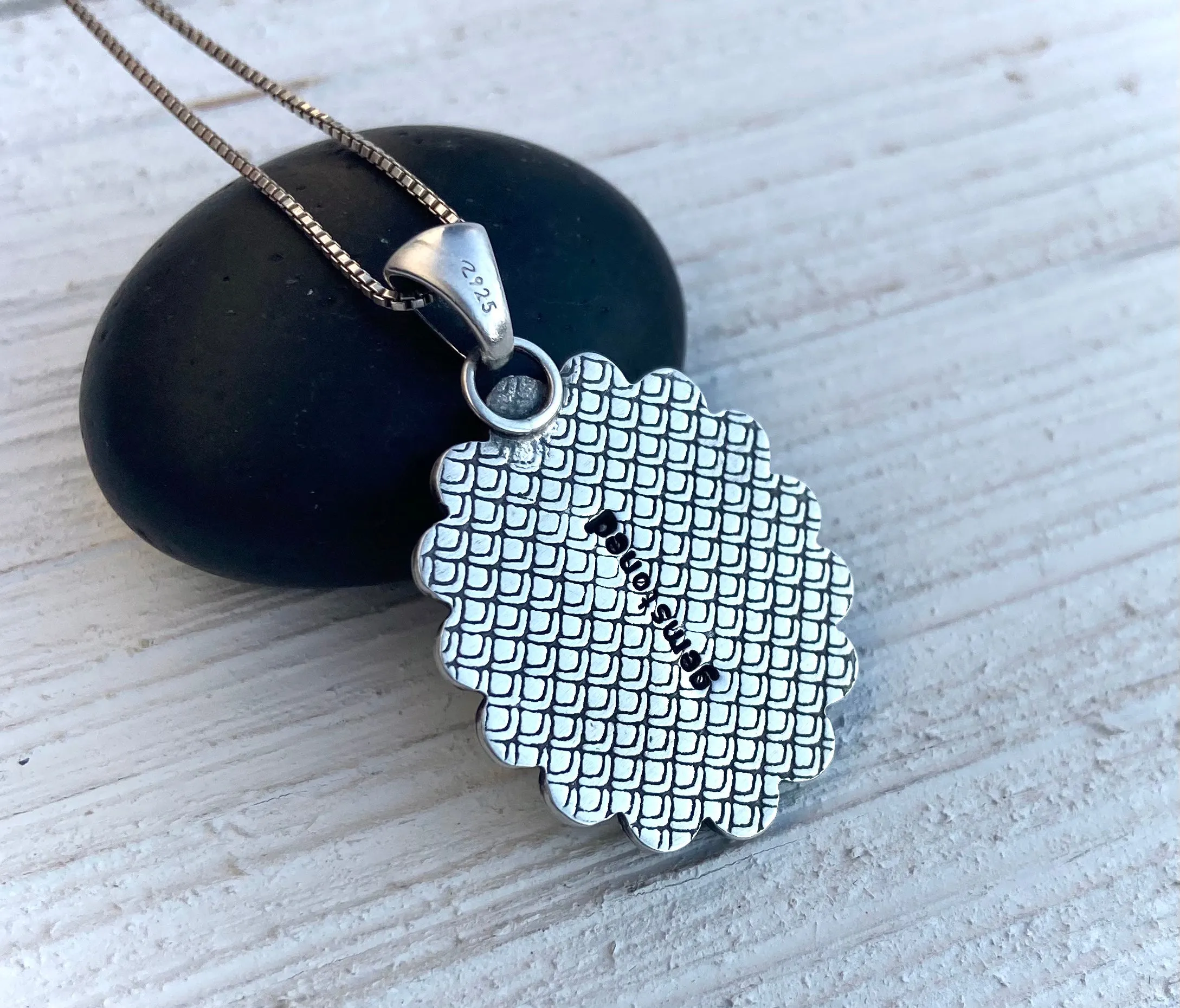 Abalone Quartz Circle Pendant