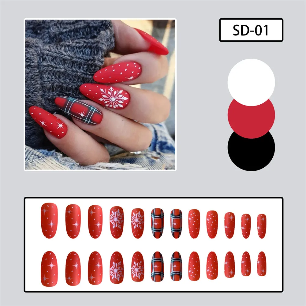 Almond Snowflake Matte Red