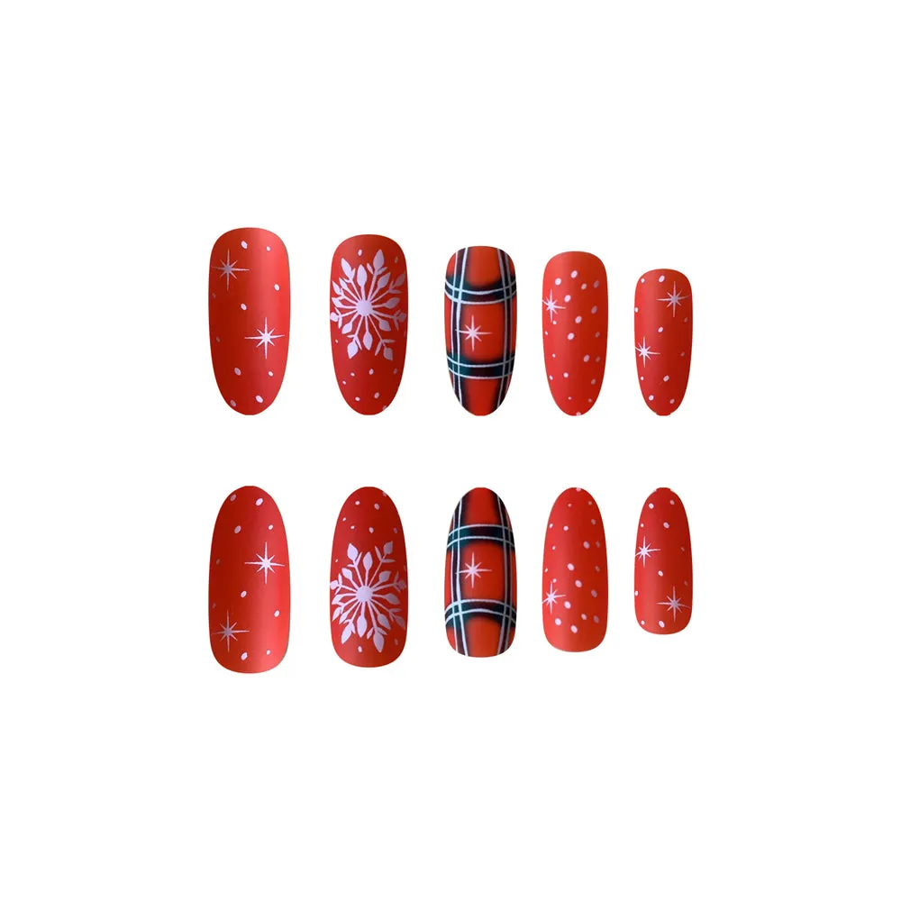 Almond Snowflake Matte Red