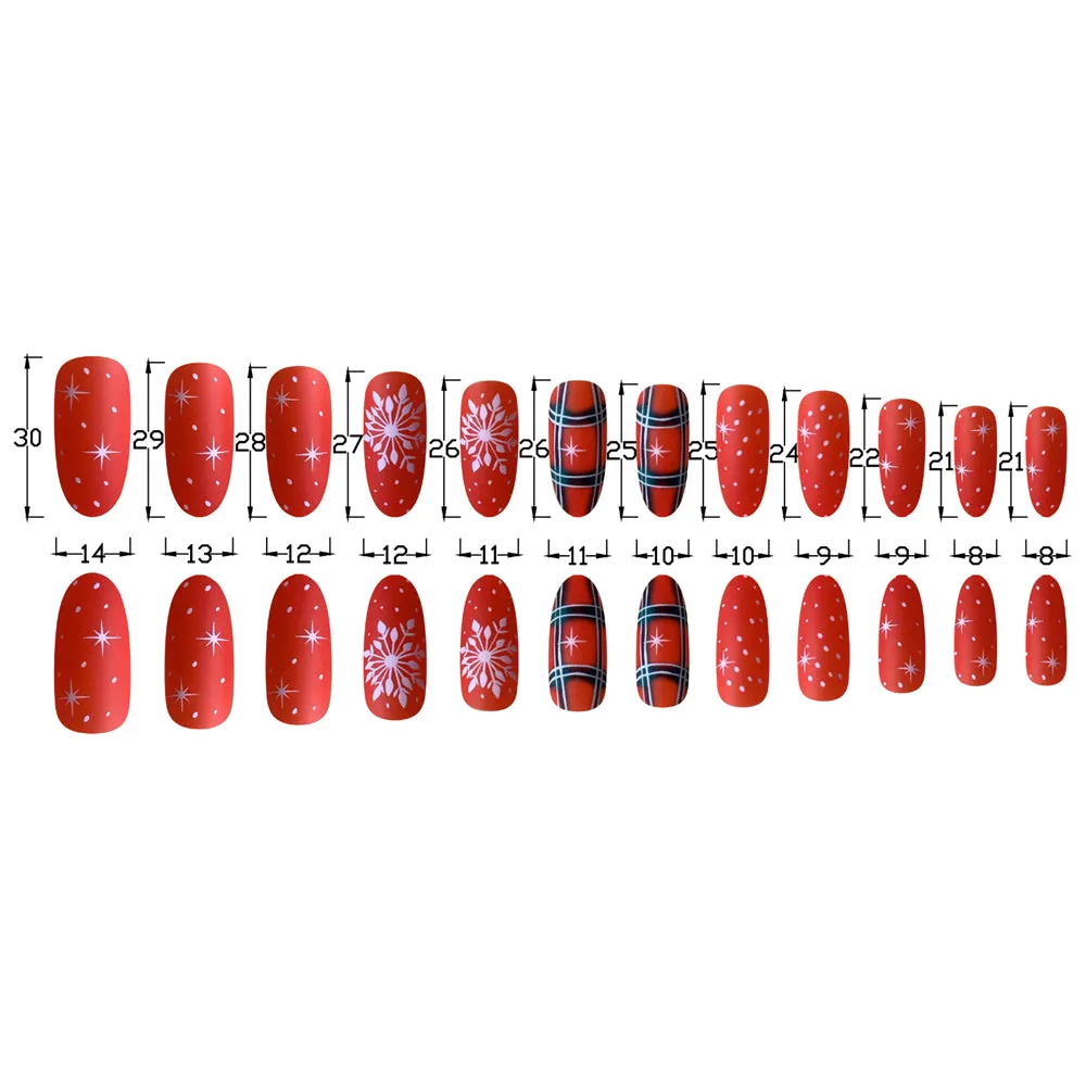 Almond Snowflake Matte Red