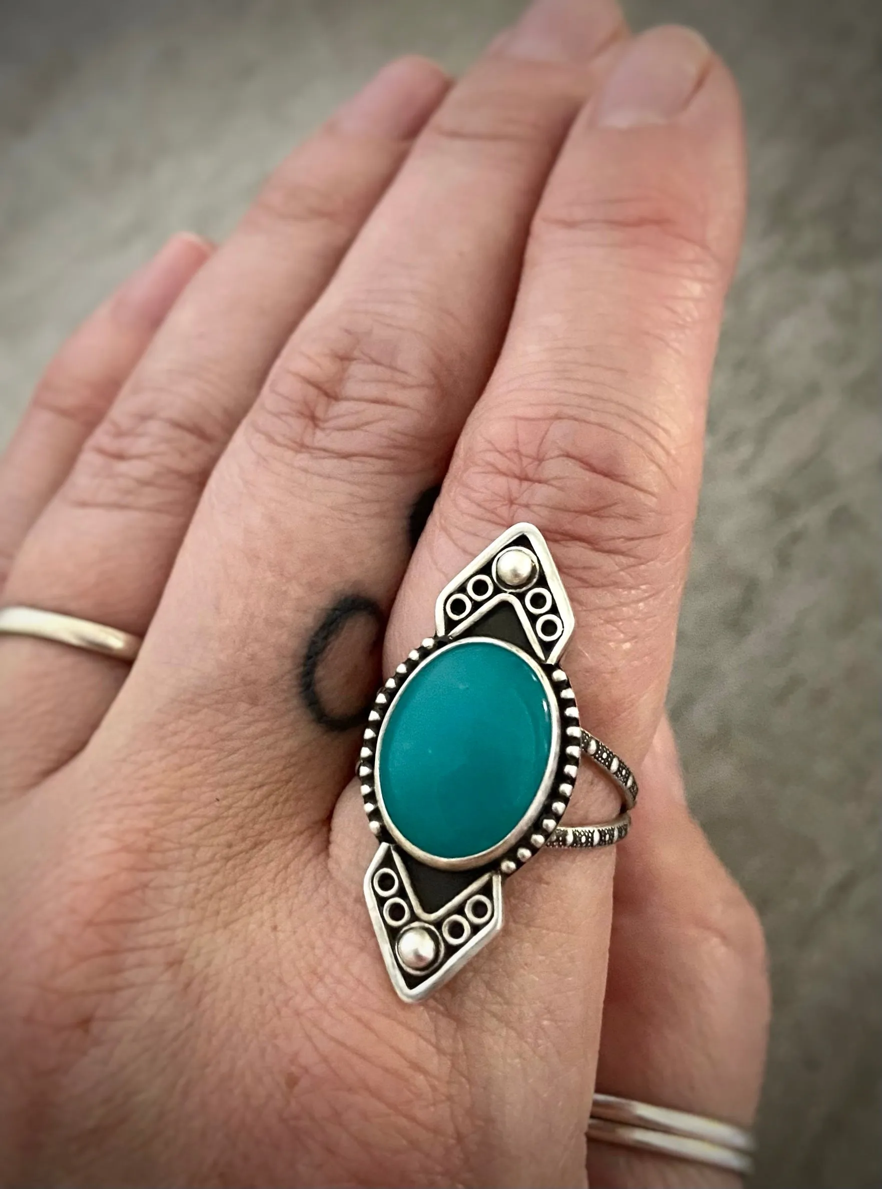 Amazonite Chevron Ring
