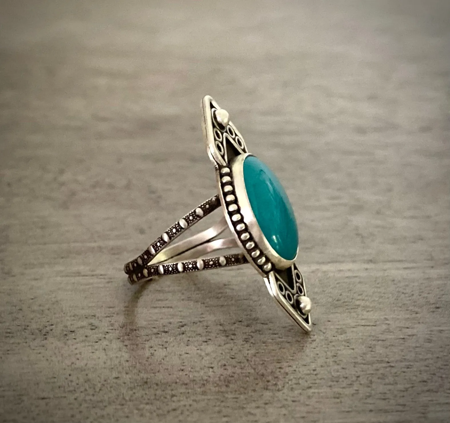 Amazonite Chevron Ring