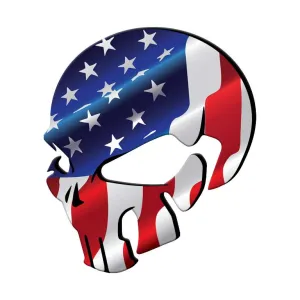 American Flag Skull Graphic Decal