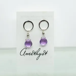 Amethyst Luna Silver Earrings