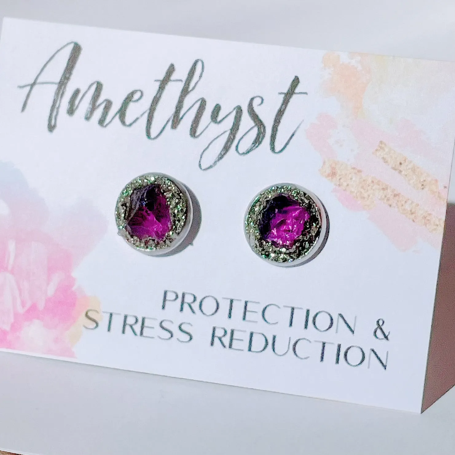 Amethyst Stud Earrings