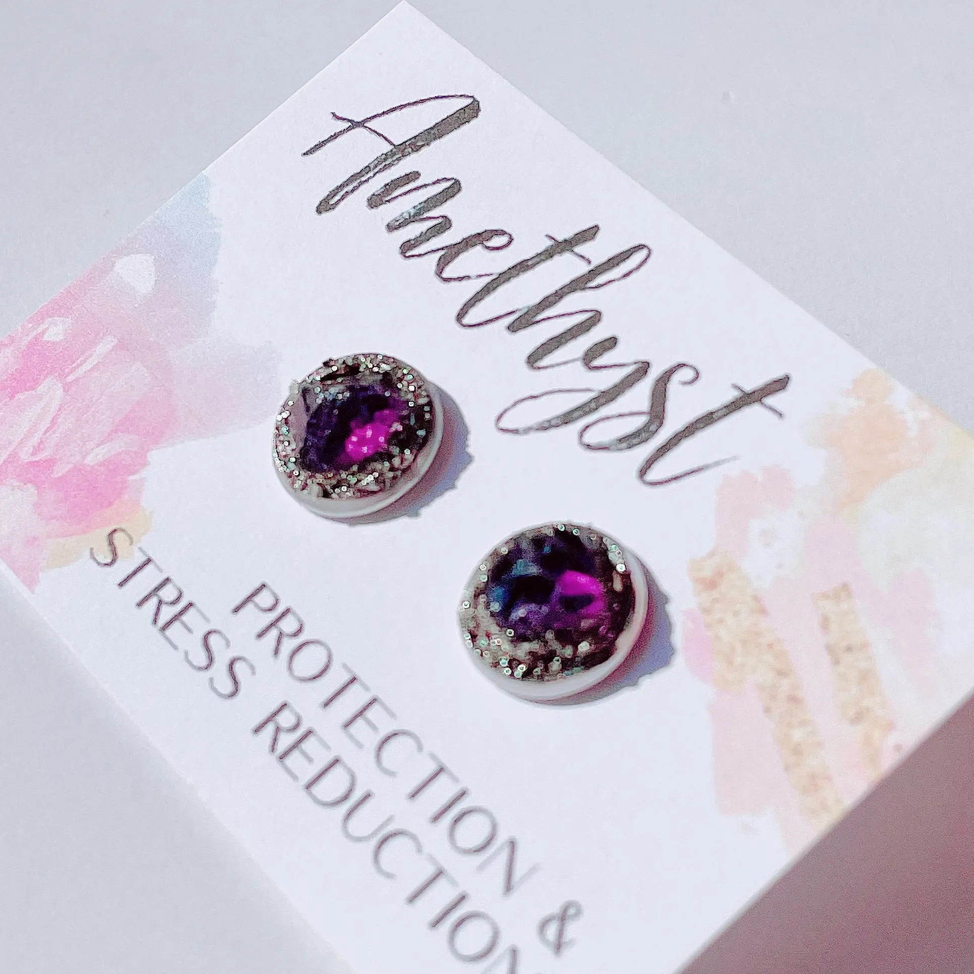 Amethyst Stud Earrings