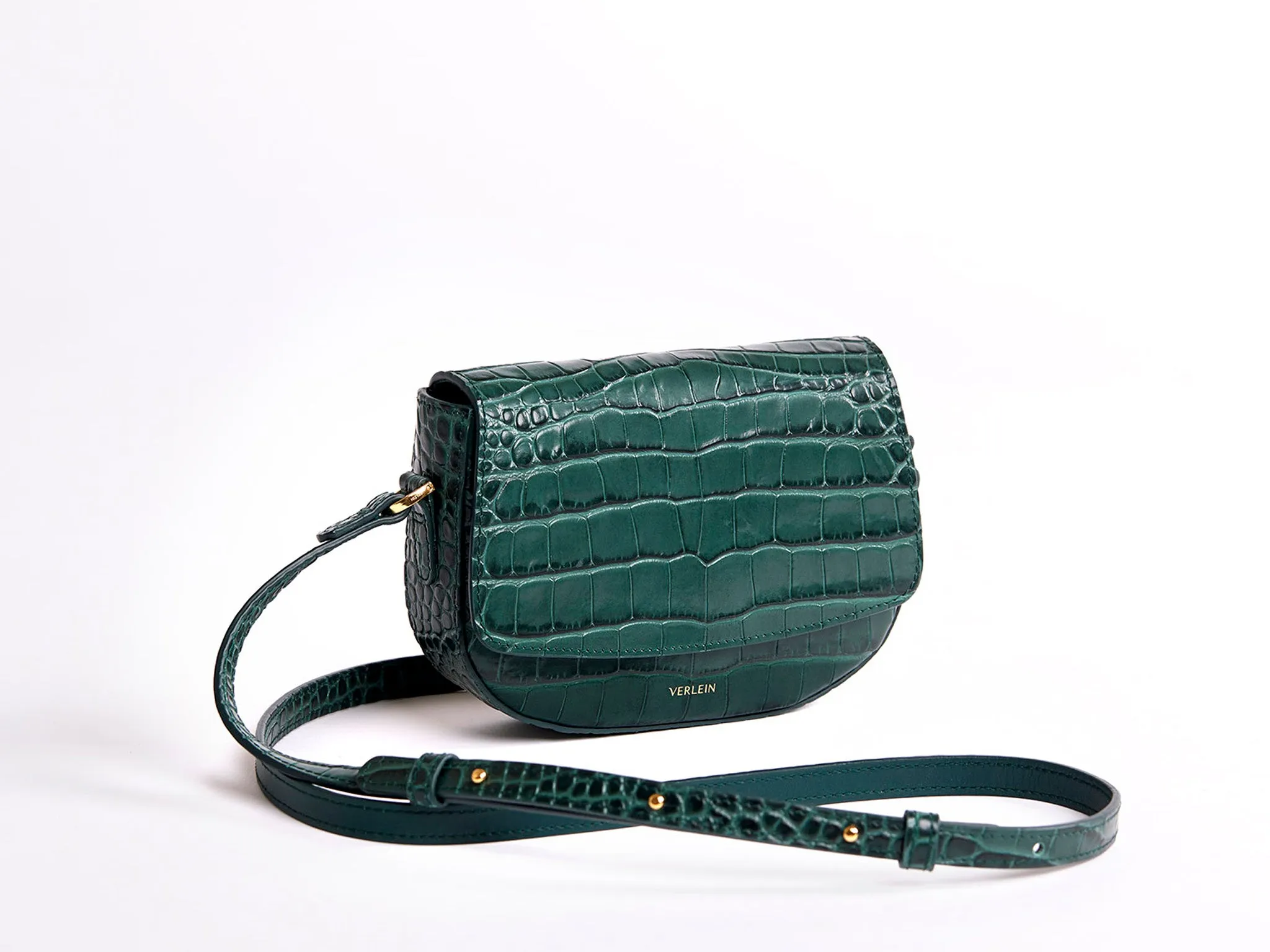 Ana Croc Mini Crossbody, Amazon Green