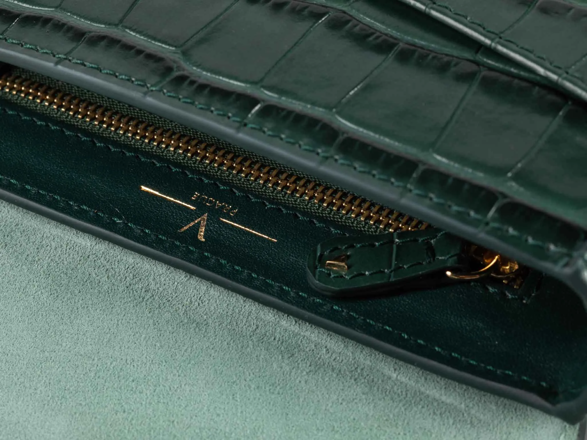Ana Croc Mini Crossbody, Amazon Green