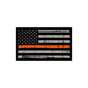 Animal Control Thin Orange Line Flag Graphic Decal