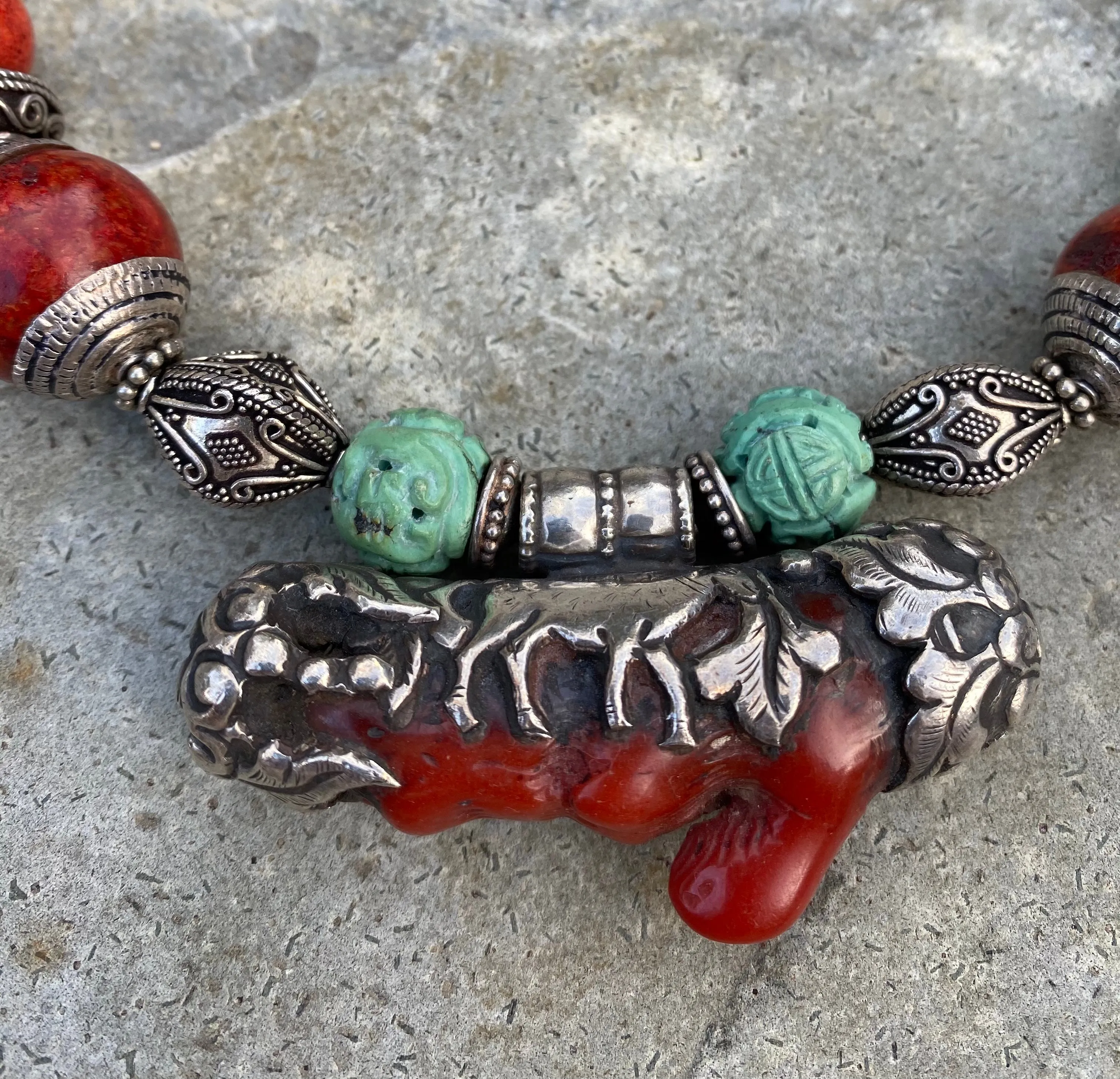 Antique Coral Choker