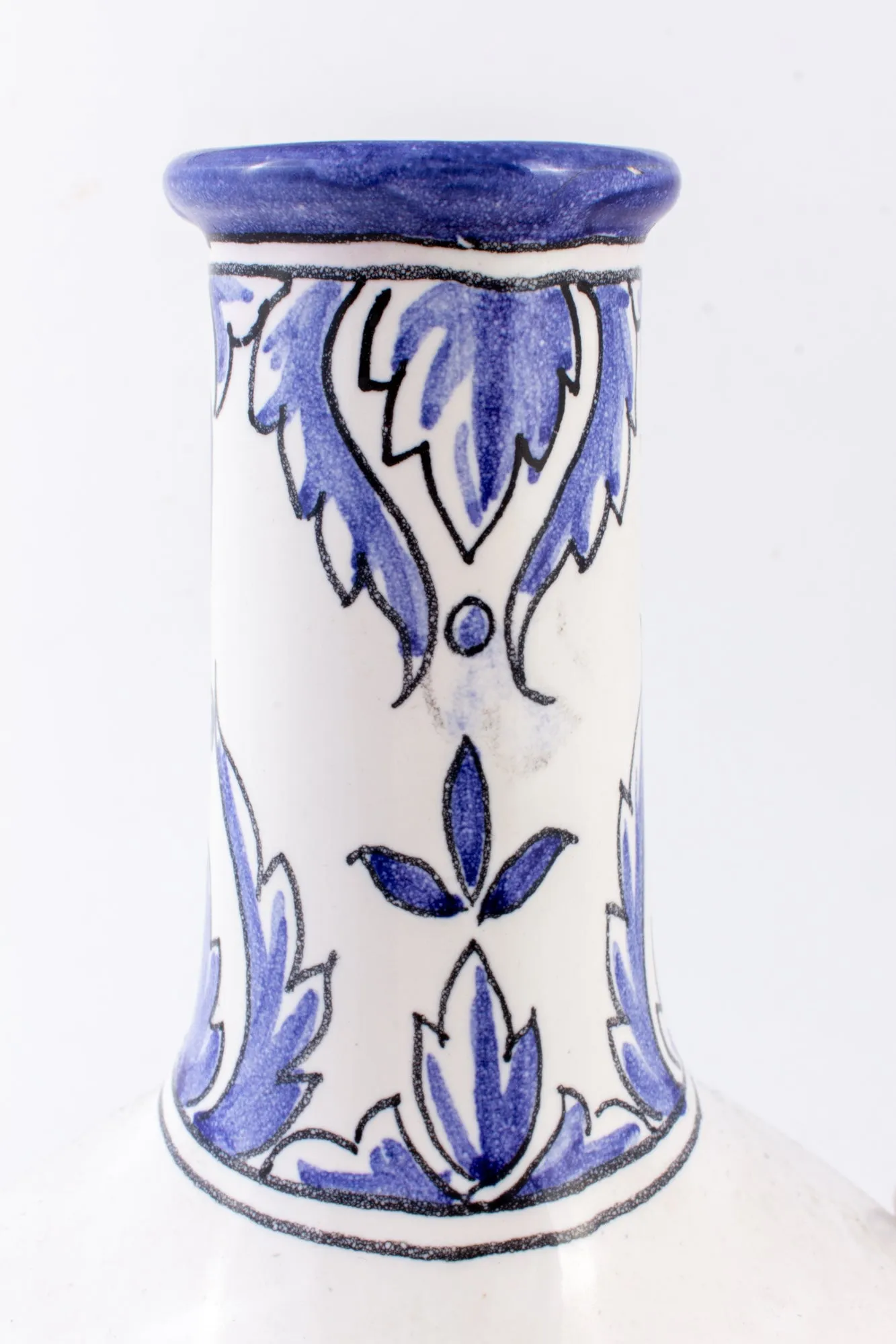 Antique Italian Blue & White Ceramic "Aqua Vitæ" Jug
