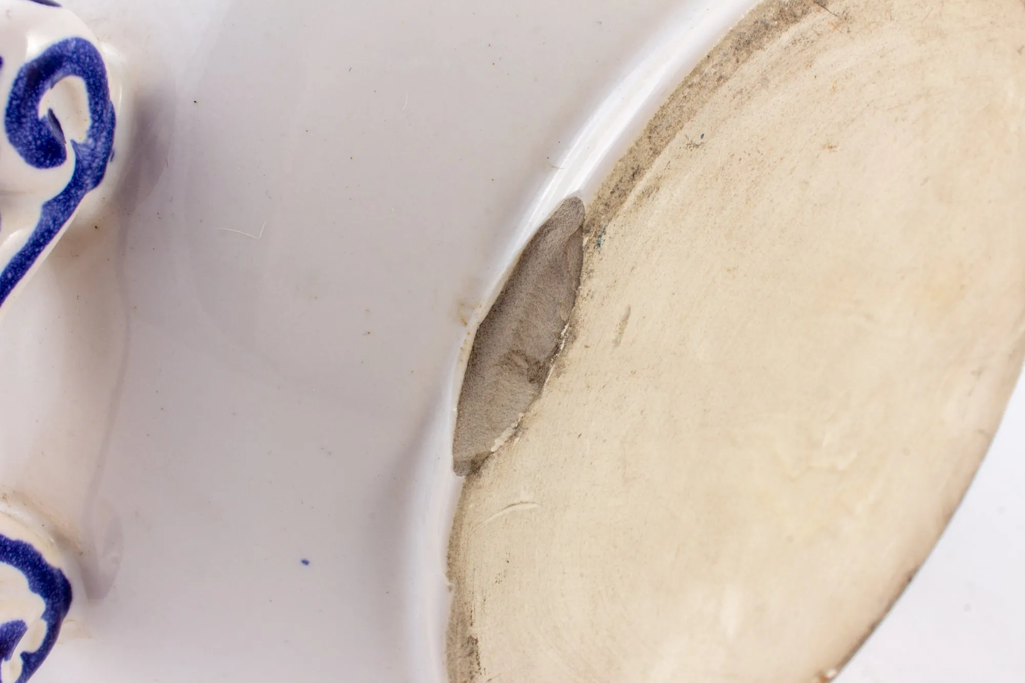 Antique Italian Blue & White Ceramic "Aqua Vitæ" Jug