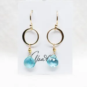 Apatite Ring Gold Earrings