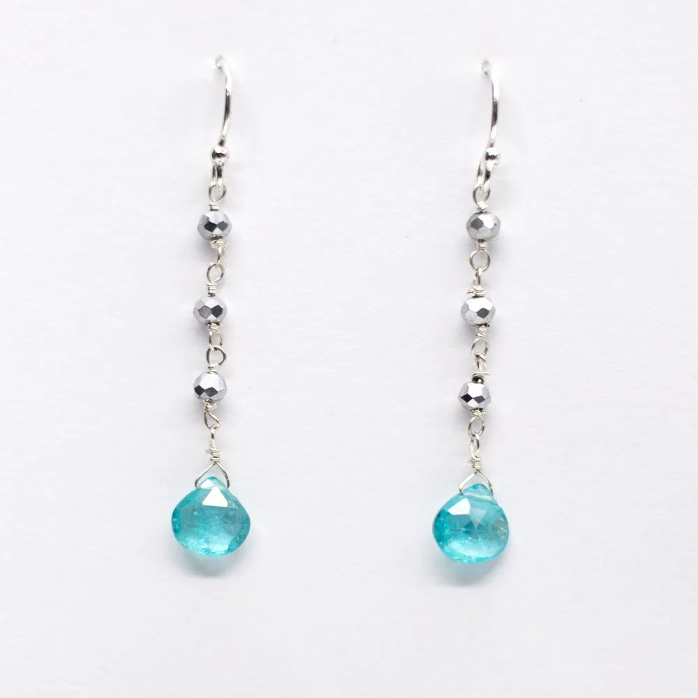 Apatite Waterfall Silver Earrings