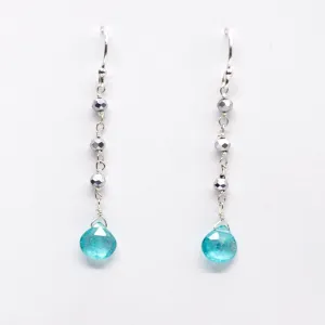 Apatite Waterfall Silver Earrings