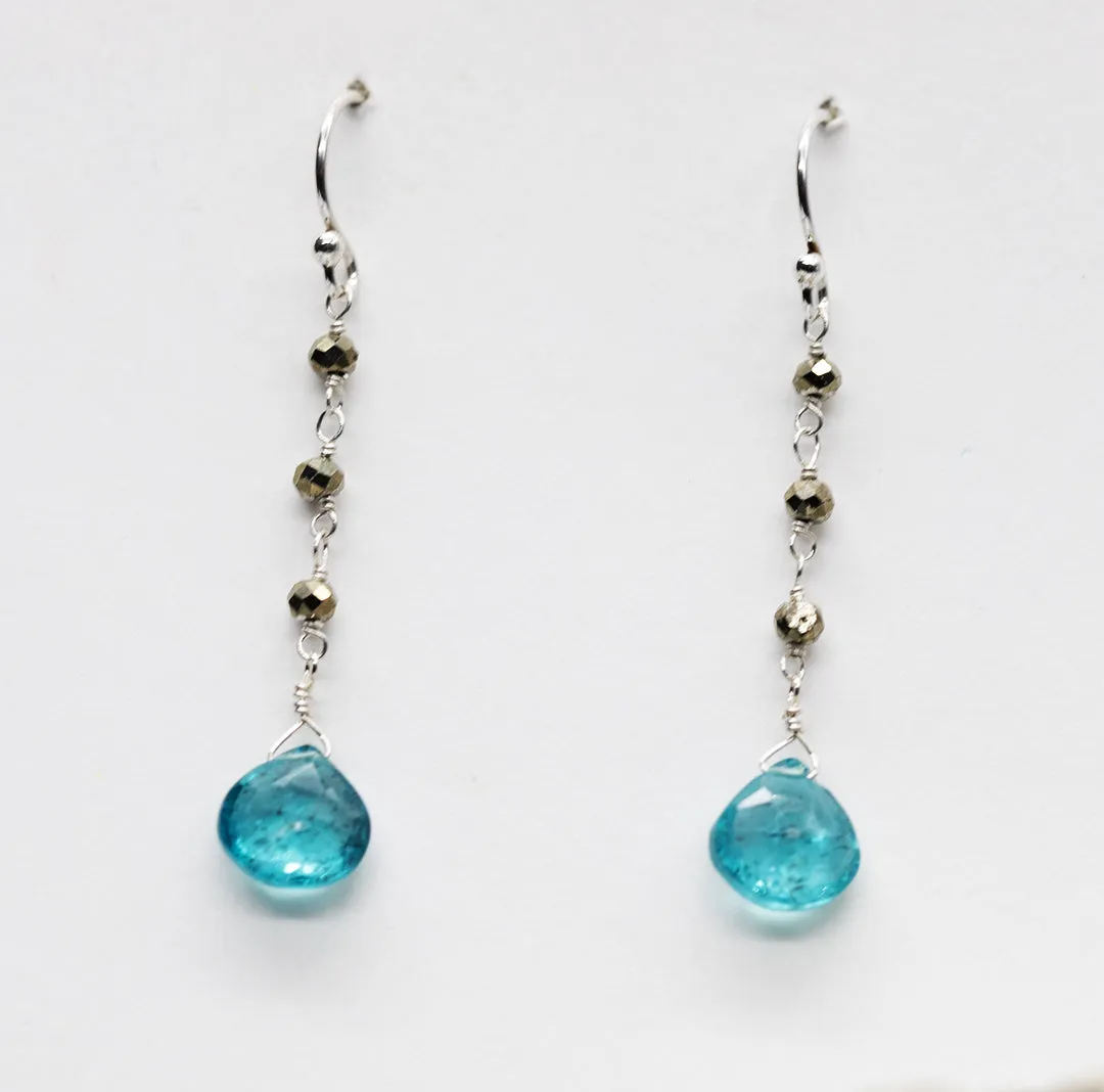Apatite Waterfall Silver Earrings