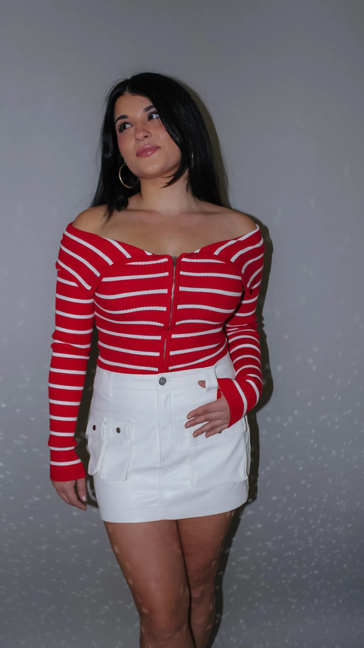 Approachable Ivory Leather Skirt