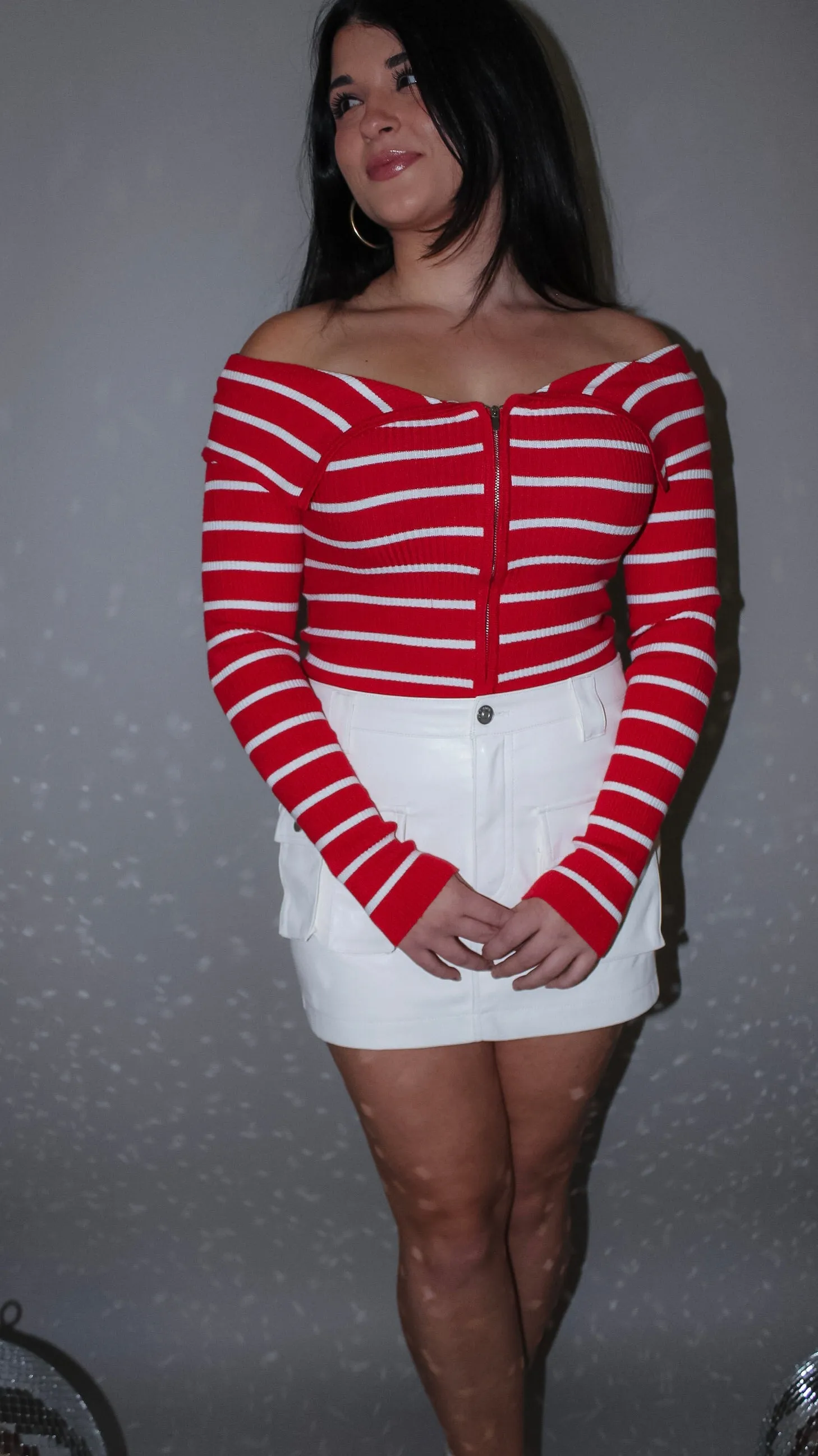 Approachable Ivory Leather Skirt