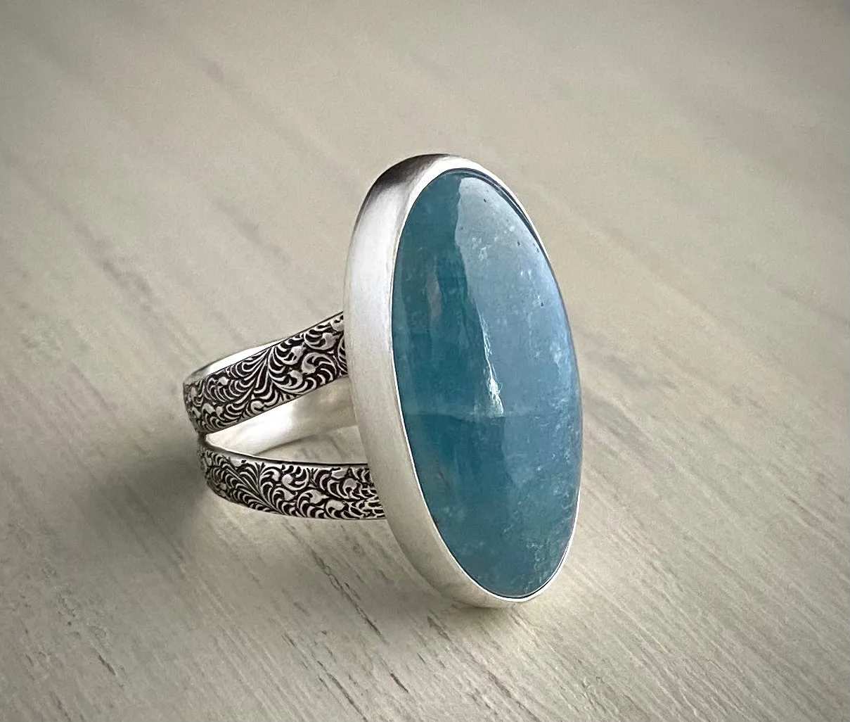 Aquamarine Flourish Ring
