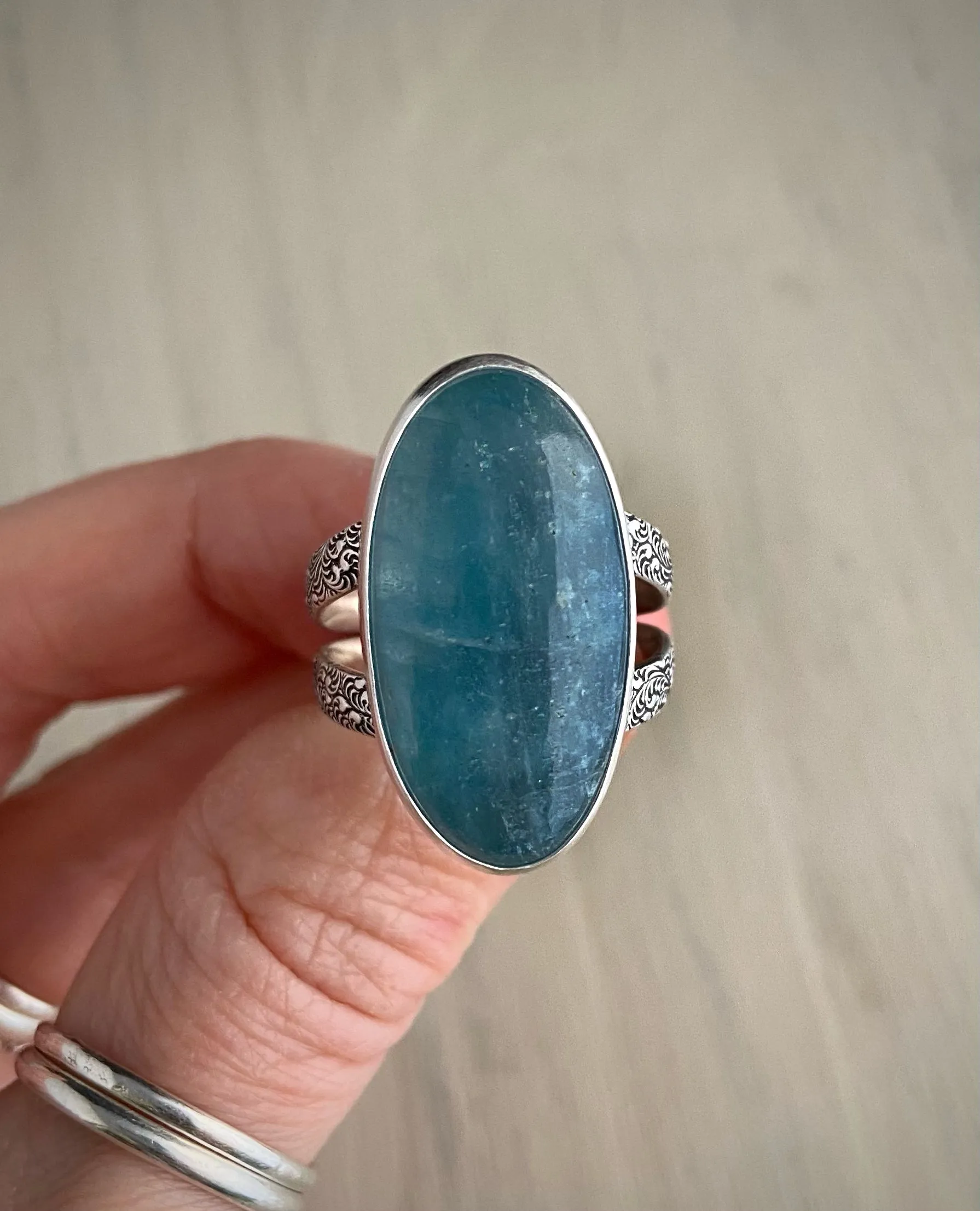 Aquamarine Flourish Ring