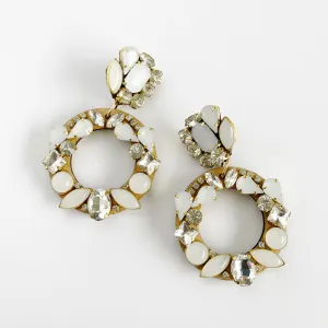 Aro White Earrings