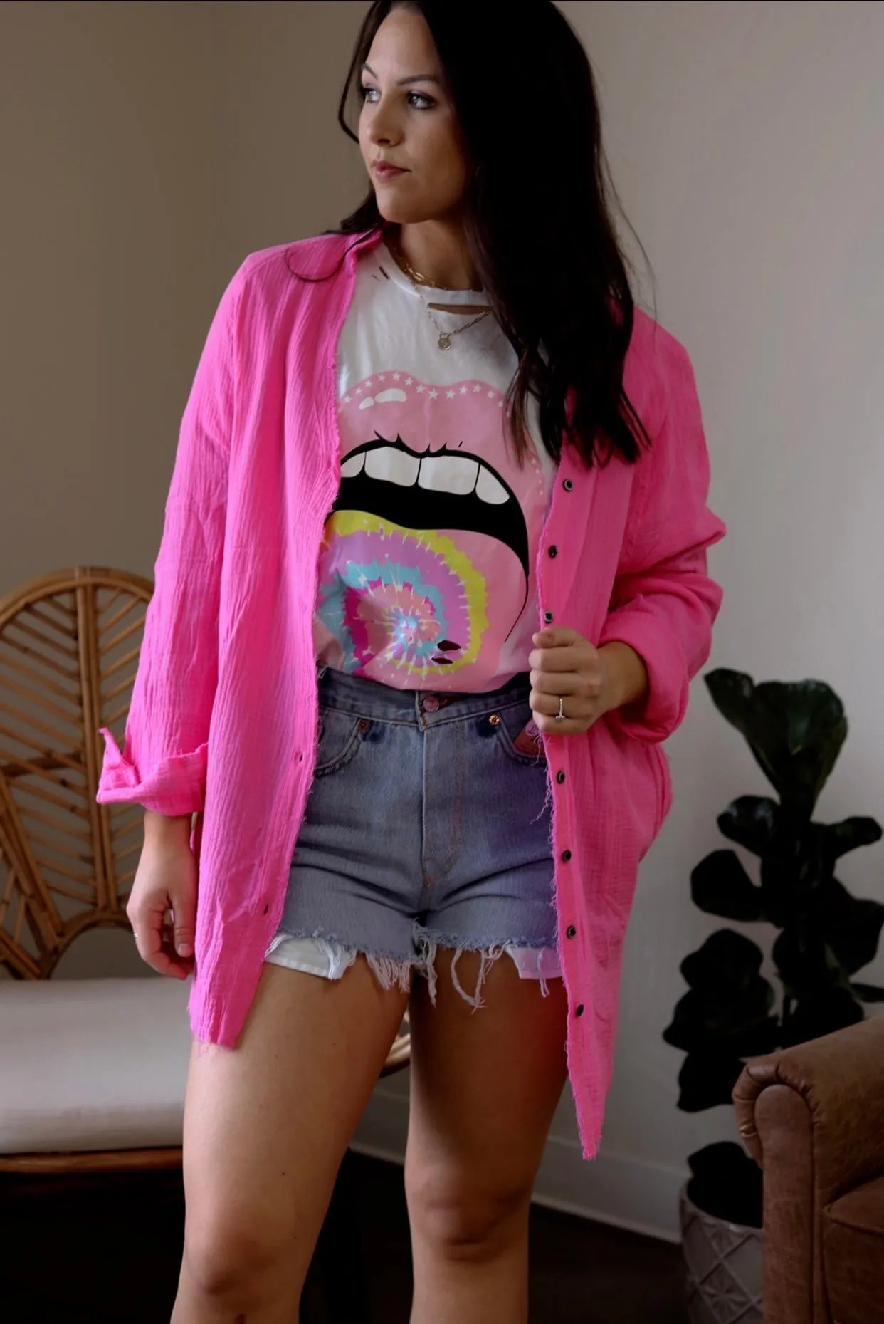 Ashton Tie-Dye Tongue Constructed Tee