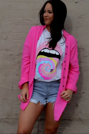 Ashton Tie-Dye Tongue Constructed Tee