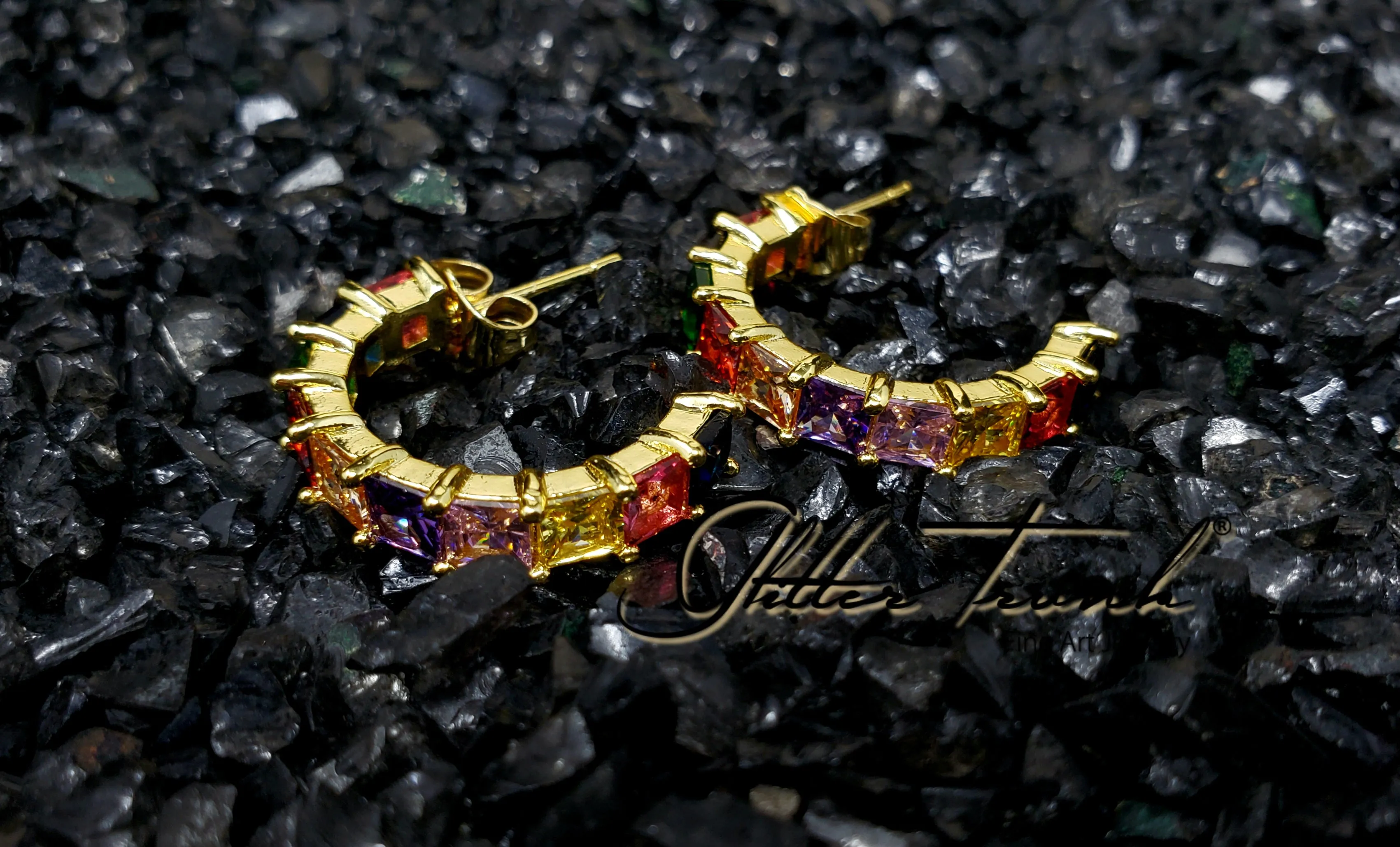 Ava American Diamond Delicate Hoops