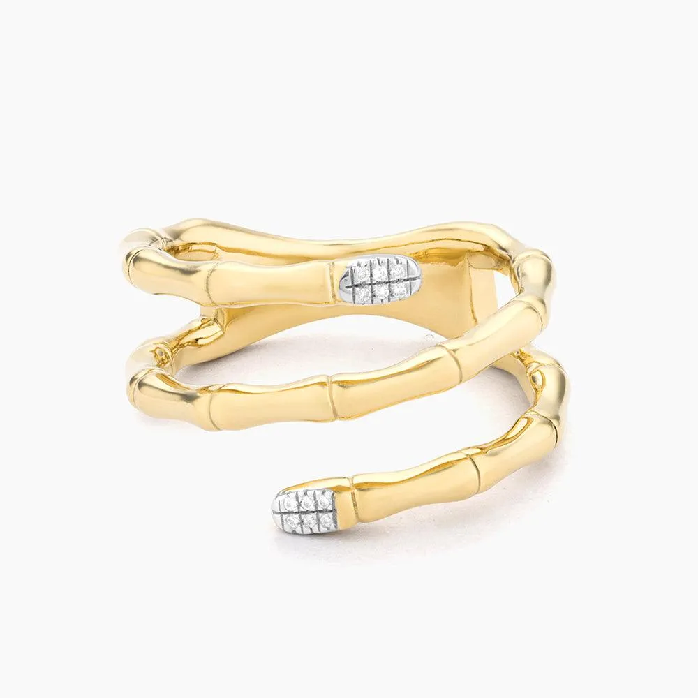 Bamboo Wrap Statement Ring