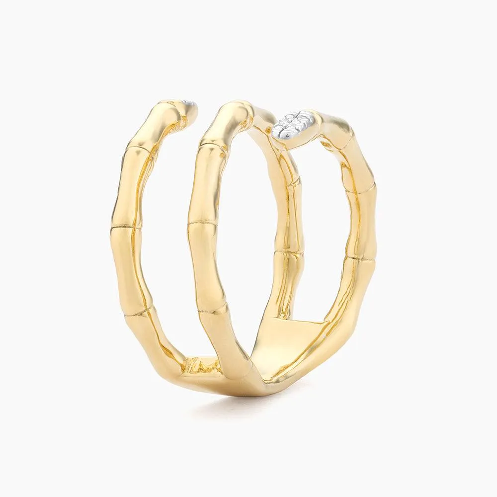Bamboo Wrap Statement Ring