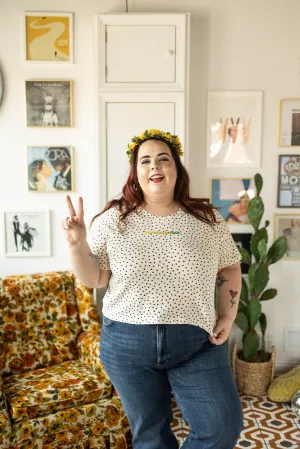 be f*cking nice crop tee in stone dot