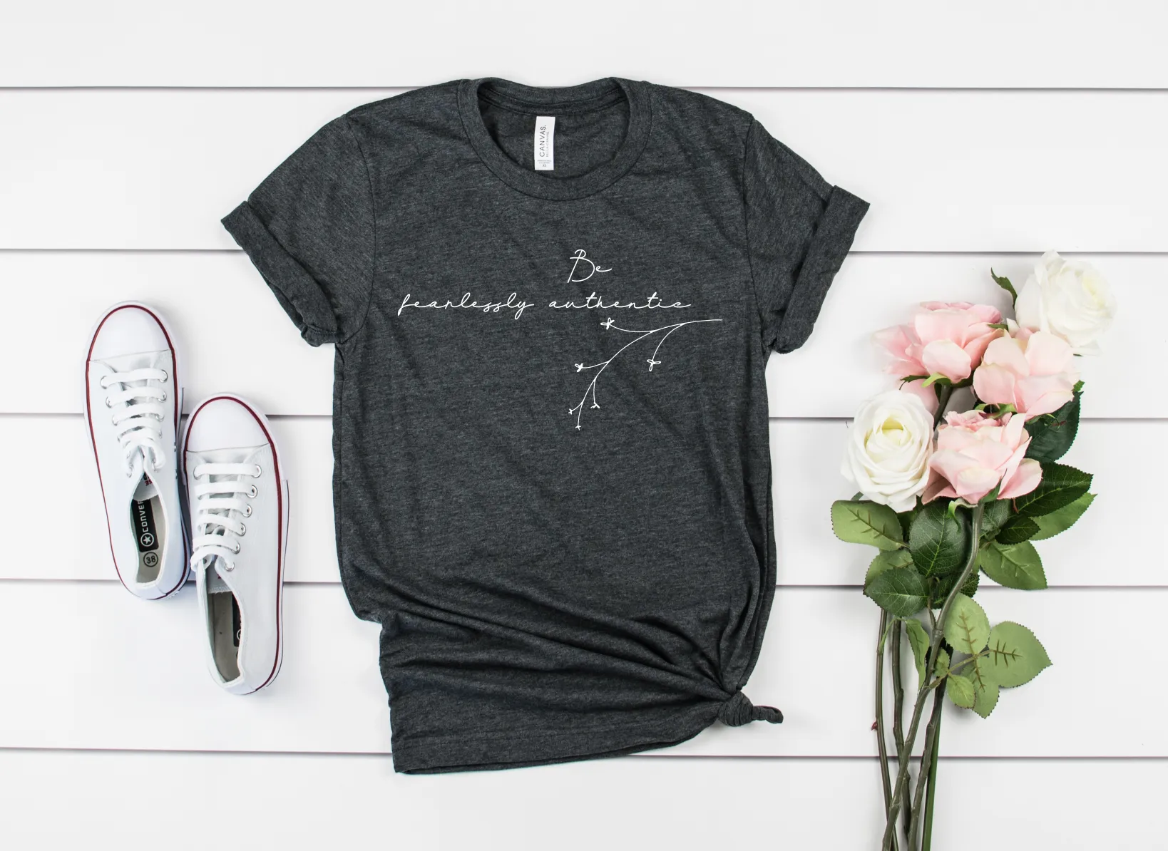 Be Fearlessly Authentic Bella Canvas Premium Graphic Tee Curvy