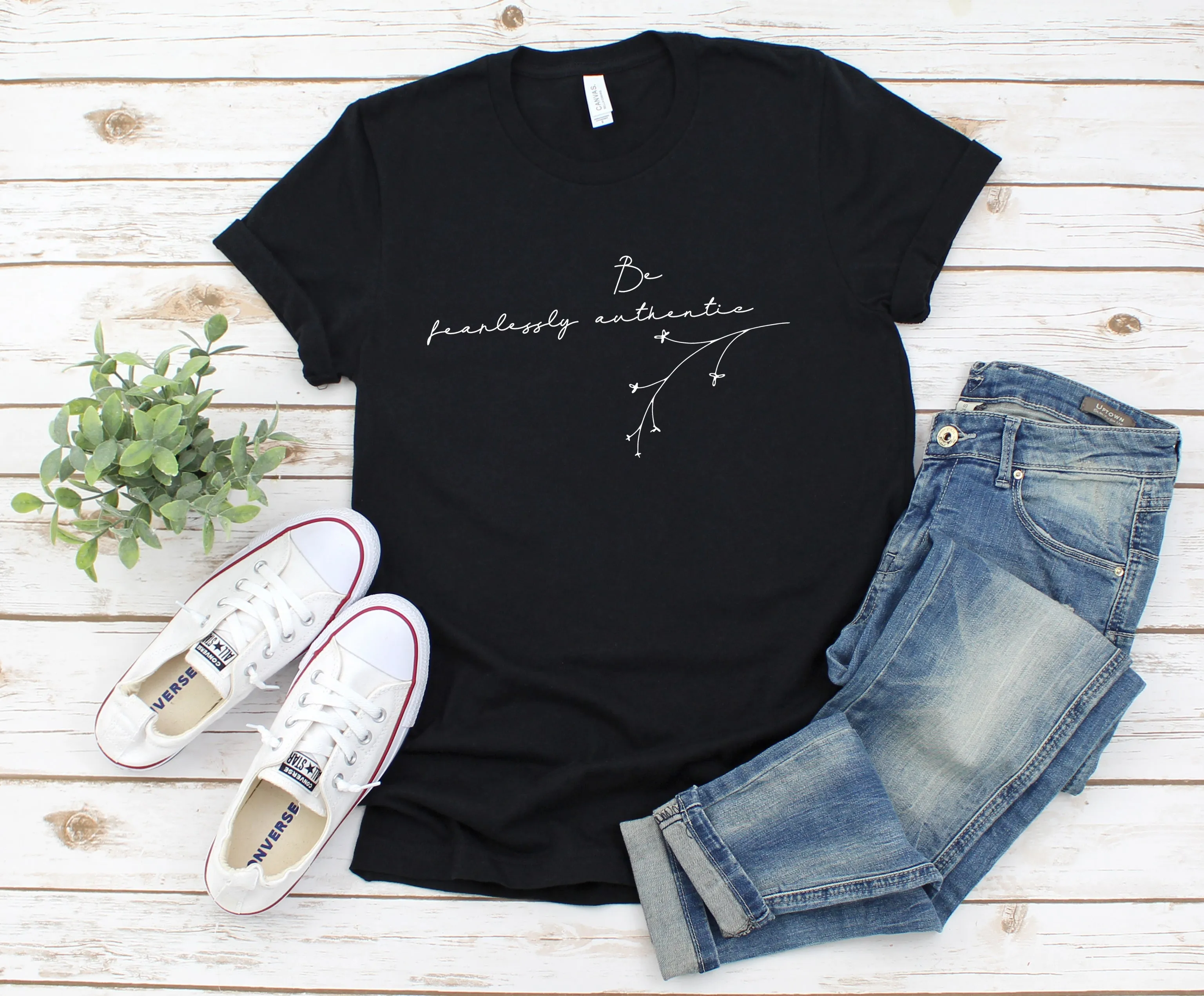 Be Fearlessly Authentic Bella Canvas Premium Graphic Tee Curvy
